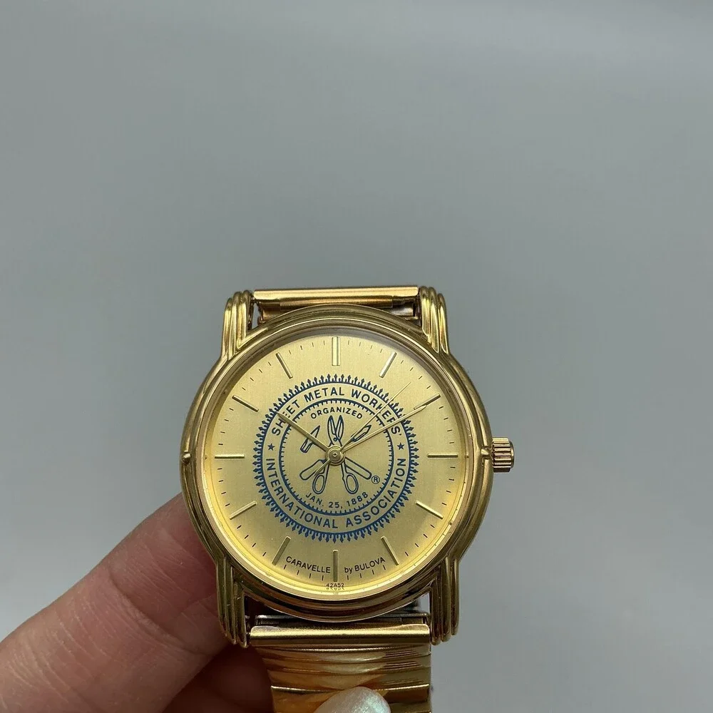 Vintage Caravelle By Bulova Mens Watch 32mm Gold Tone SMWIA Union New Battery